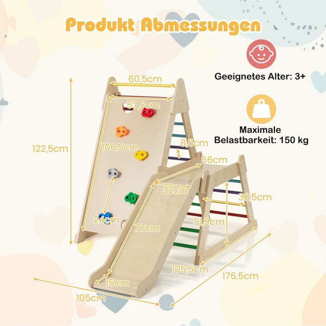 Indoor Jungle Gym with Slide and Climbing Ladders