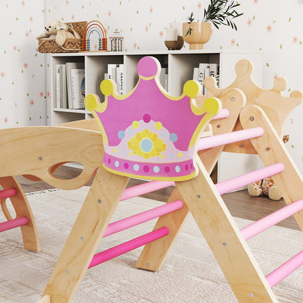 Indoor Kids Climbing Gym – 8-in-1, Princess Design, Wood