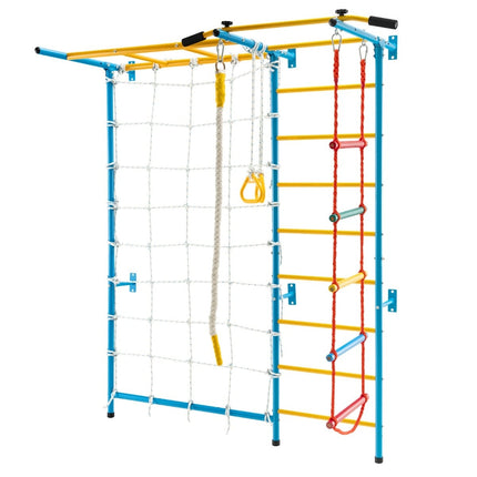 Indoor Kids Climbing Wall Gym Set, 7-in-1, 197.5 x 83.5 x 223 cm