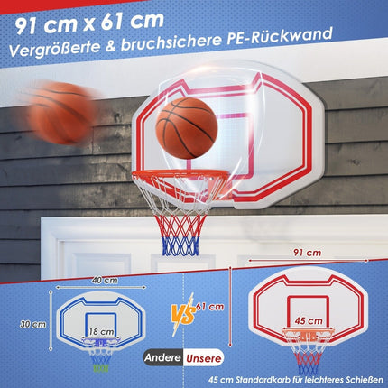 Indoor Mini Basketball Hoop – 45cm Rim, Durable Backboard