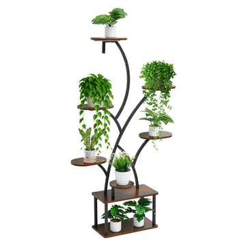 Indoor Plant Stand With Grow Lights, 8-Tier, 62 In