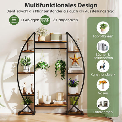 Indoor Plant Stand with Grow Lights, 10-Tier Metal Shelf