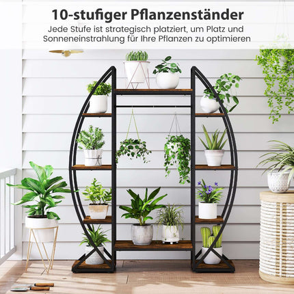 Indoor Plant Stand with Grow Lights, 10-Tier Metal Shelf