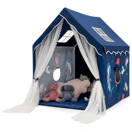 Indoor Play Tent with Mat, 121 x 105 x 137 cm, Blue