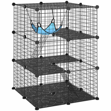 Indoor Steel Cat Cage, Customizable Design, 3 Doors