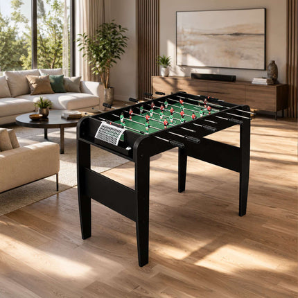 Indoor Table Football with 3 Balls – Black, MDF, 73.5cm