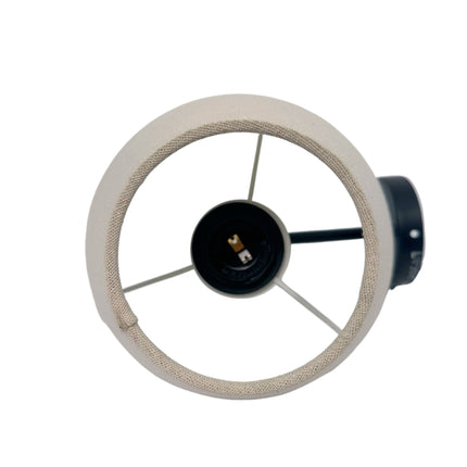 Indoor Wall Lamp with Black Bracket & Linen Shade