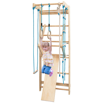 Indoor Wall-Mounted Gym Ladder, 100KG Capacity, Wood