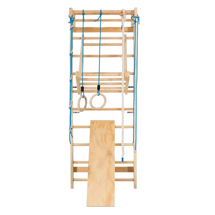 Indoor Wall-Mounted Gym Ladder, 100KG Capacity, Wood
