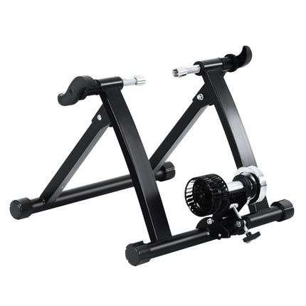 Indoor bike roller trainer with magnetic brake, foldable