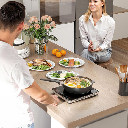 Portable single induction hob, 2000W, 10 power levels, black