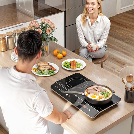 Portable double induction hob, 8 power levels, 3500W