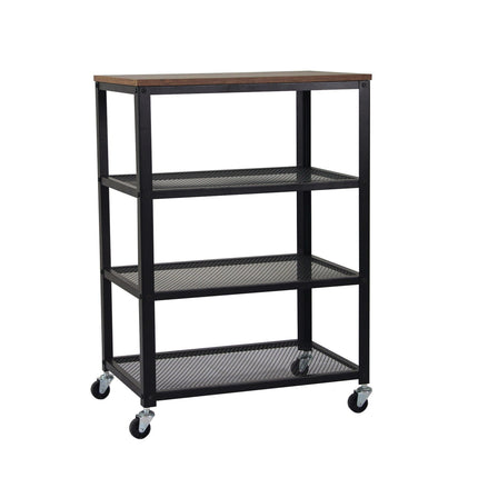 Industrial 4-Shelf Trolley with Wheels