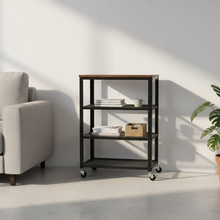 Industrial 4-Shelf Trolley with Wheels
