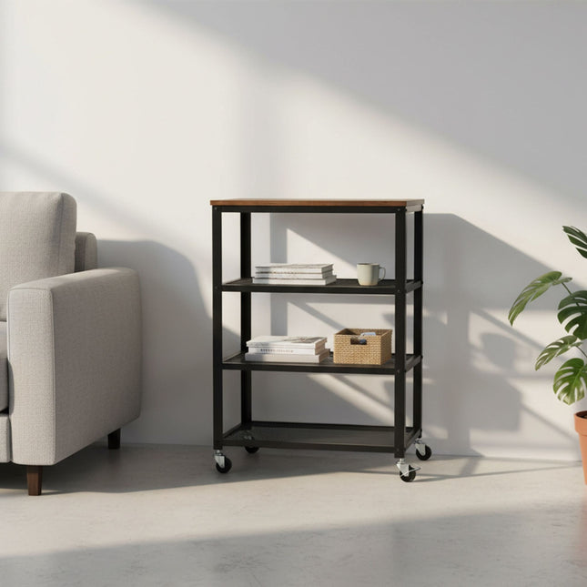 Industrial 4-Shelf Trolley with Wheels