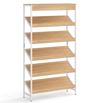 Industrial 6-Tier Bookshelf, Metal Frame, 161 cm Tall