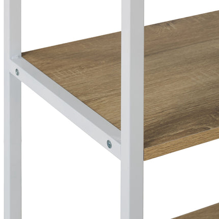 Industrial 6-Tier Metal and Wood Bookcase