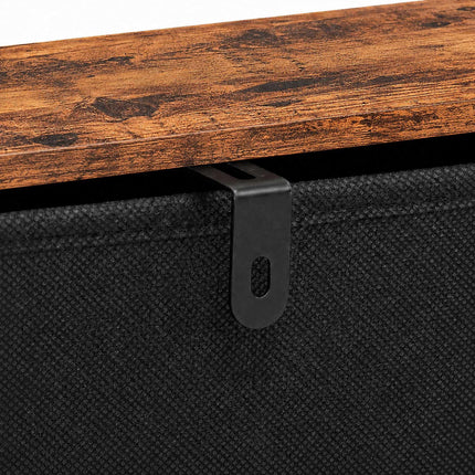 Industrial Black Chest of 5 Fabric Drawers, 94x45x30 cm