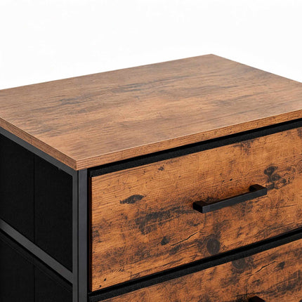 Industrial Black Chest of 5 Fabric Drawers, 94x45x30 cm