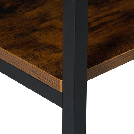 Industrial Bookcase – Black Metal & Dark Wood Shelf