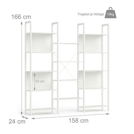 Industrial Bookshelf, 14-Tier Storage Shelves