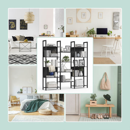 Industrial Bookshelf, 14-Tier Storage Shelves