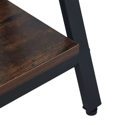 Industrial Console Table, 2-Tier, Metal Frame
