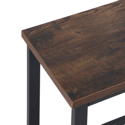Industrial Console Table, 3-Tier Wood Shelves
