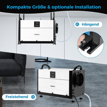 Industrial Dehumidifier, 73.5L/Day, 3 Modes, 24H Timer