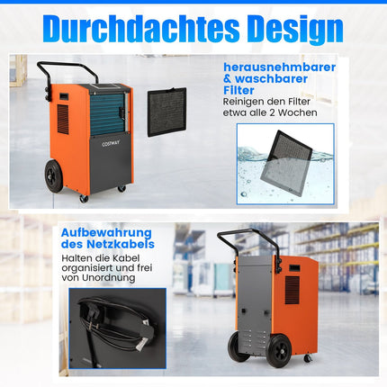 Industrial Dehumidifier 73L/Day with Drain Hose & Timer