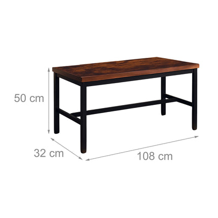 Industrial Dining Benches Set of 2 – Wood and Iron