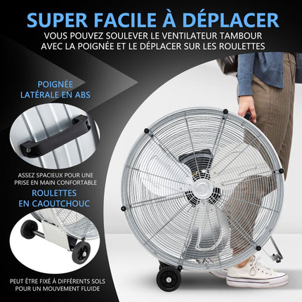Industrial Drum Fan 65 cm, 3-Speed, 1300 CFM