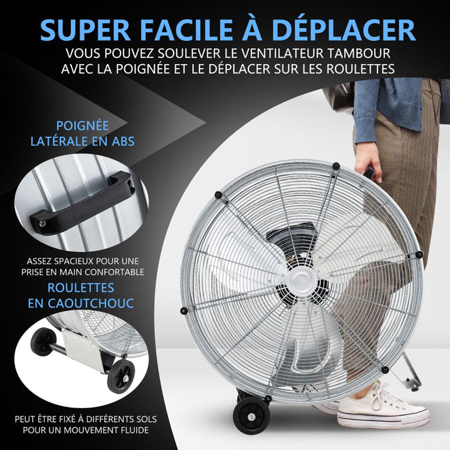 Industrial Drum Fan 65 cm, 3-Speed, 1300 CFM