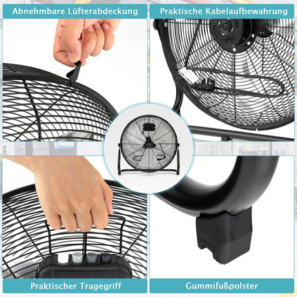 Industrial Floor Fan 20-Inch, 3-Speed, 145 Tilt