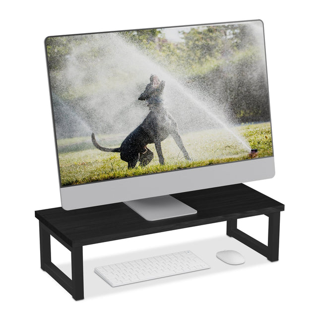 Industrial Monitor Stand – Ergonomic Desk Riser, Black