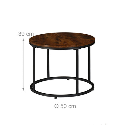 Industrial Nesting Coffee Tables, Set of 2, Wood-Effect