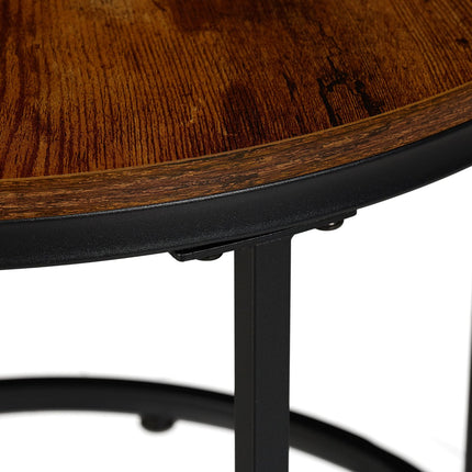Industrial Nesting Coffee Tables, Set of 2, Wood-Effect