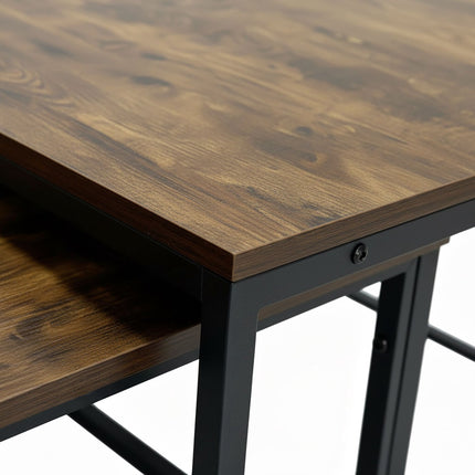 Industrial Nesting Side Tables, 2-Piece Set, Wood-Effect