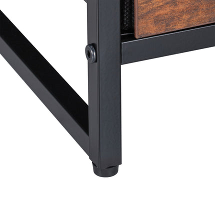 Industrial Nightstand Set of 2, Rustic Wood and Metal