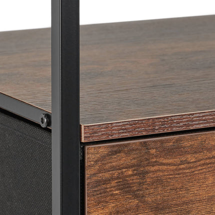 Industrial Nightstand Set of 2, Rustic Wood and Metal