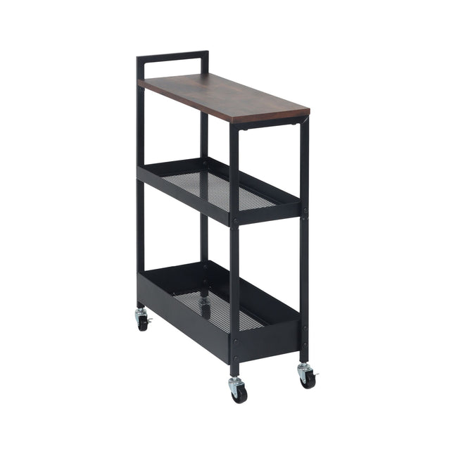 Industrial Rolling Trolley with Shelves and Baskets