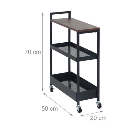 Industrial Rolling Trolley with Shelves and Baskets