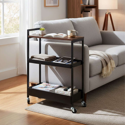 Industrial Rolling Trolley with Shelves and Baskets