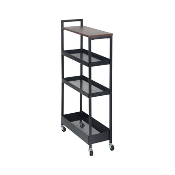 Industrial Rolling Trolley with Wire Baskets and Shelves