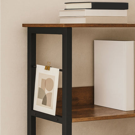 Industrial Shelf, 6-Tier, Metal Frame, Wood Finish