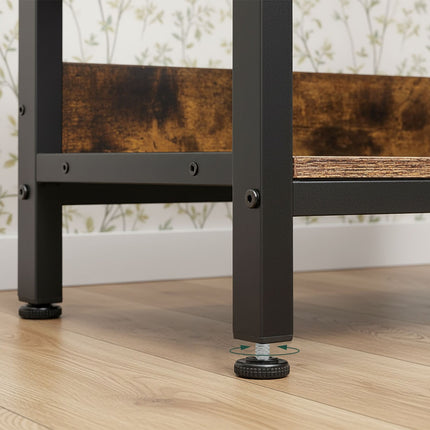 Industrial Shelf, 6-Tier, Metal Frame, Wood Finish