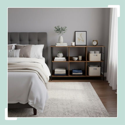 Industrial Shelf, 6-Tier, Metal Frame, Wood Finish
