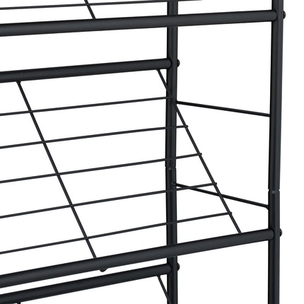 Industrial Shoe Rack, 3-Tier Metal Shelves, 9 Pairs