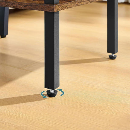 Industrial Side Table with 2 Shelves, Wood-Effect