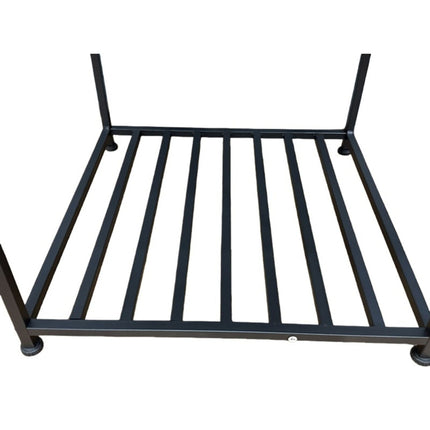Industrial Square Side Table with Mesh Shelf